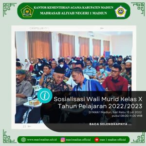 Read more about the article Sosialisasi Wali Murid Kelas X Tahun Pelajaran 2022/2023